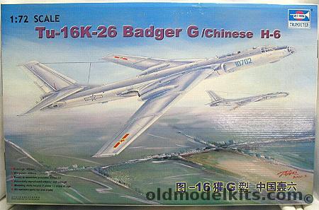 Trumpeter 1/72 Tu-16K-26 Badger G / H-6 Soviet / Iraqi / Egyptian / Chinese Air Forces, 12 plastic model kit